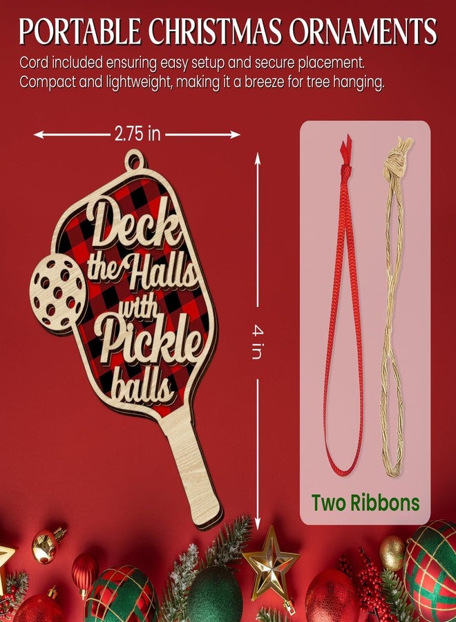 FLAGWIX Christmas Pickleball Gifts for Women Men - Wooden Christmas Ornaments 2025 for Tree Decorations - Birthday Gifts for Pickleball Lovers Friend, Xmas Decorations Pickleballs Ornaments - Image 3